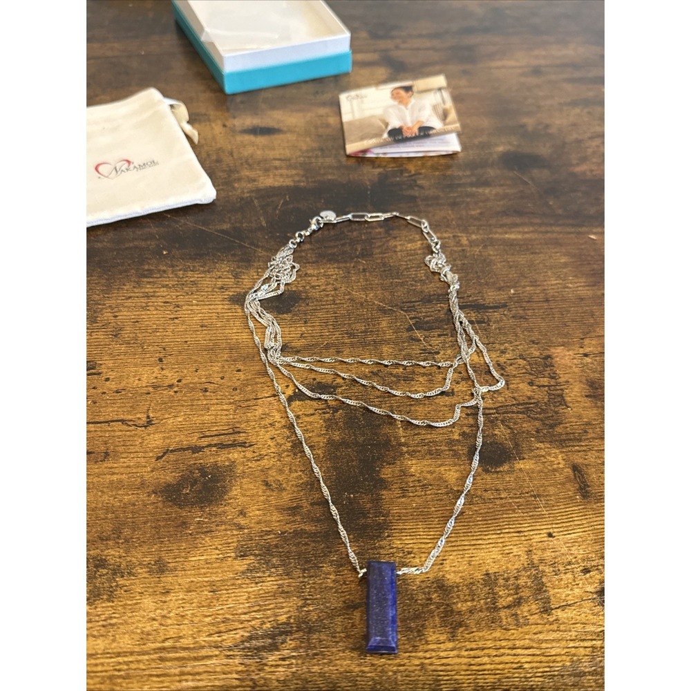 Nakamol Blue Lapis Lazuli Pendant Necklace Double Strand Boho Chic NEW 29in